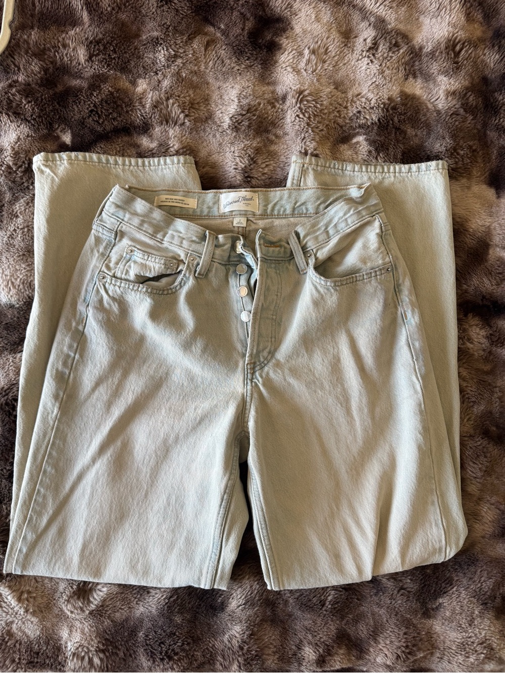 Light Wash Button-Fly Jeans